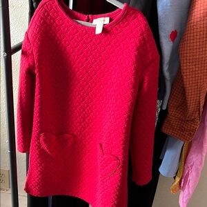 Cat & Jack Vibrant Red Heart Dress